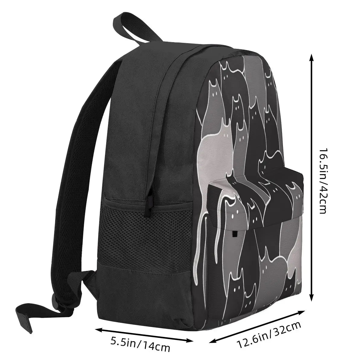 Lots of Cats Grey 1 Backpacks Men's Backpacks Bags for Women Schoolbag Bags