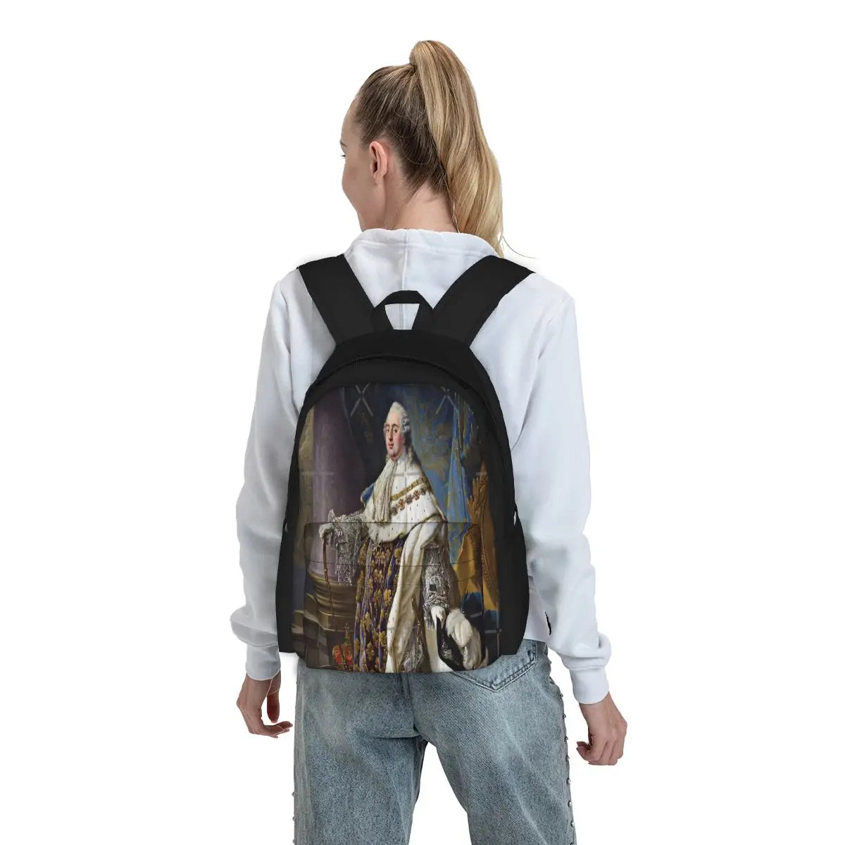 Louis XVI Painting Backpack Men's and Women's Bags