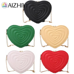 Love Heart Mini Shoulder Bag Women Leather Tote Crossbody Bag