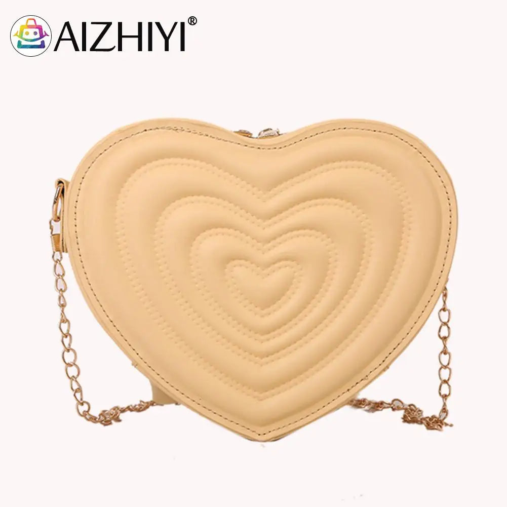 Love Heart Mini Shoulder Bag Women Leather Tote Crossbody Bag