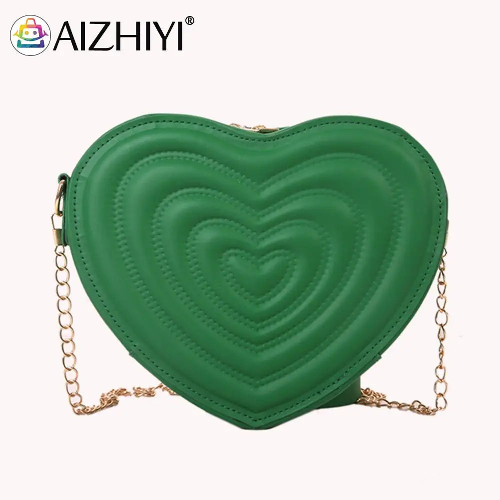 Love Heart Mini Shoulder Bag Women Leather Tote Crossbody Bag