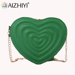 Love Heart Mini Shoulder Bag Women Leather Tote Crossbody Bag