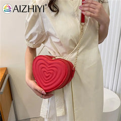 Love Heart Mini Shoulder Bag Women Leather Tote Crossbody Bag