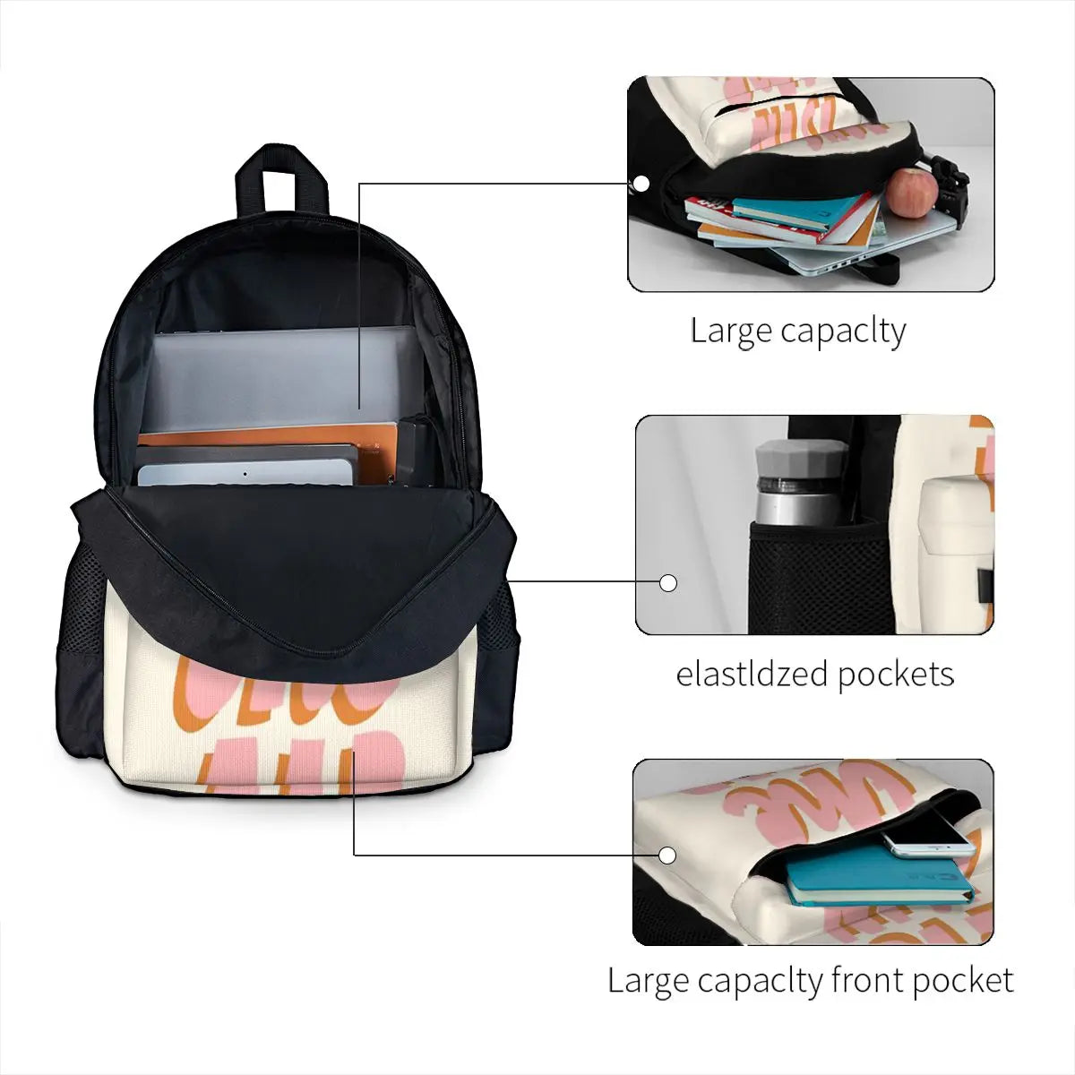 Love Is In The Air Lettering Backpacks Men's Backpacks Bags For Women