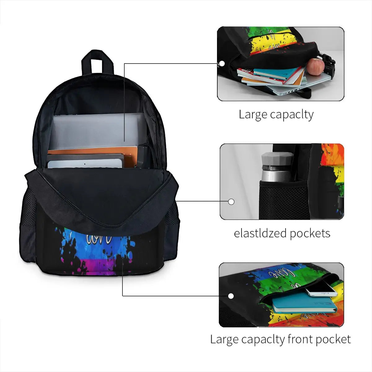 Love Is Love 2 Backpacks Men's Backpacks Bags For Women School