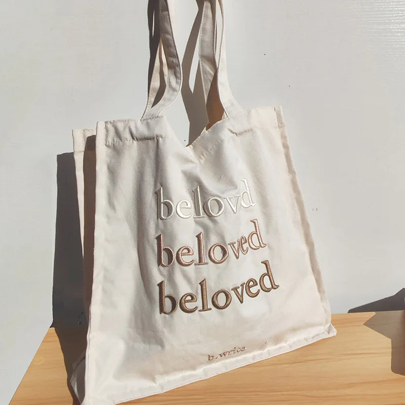 Embroidery Women Shoulder Bag Canvas Shopping Tote Purse Handbags