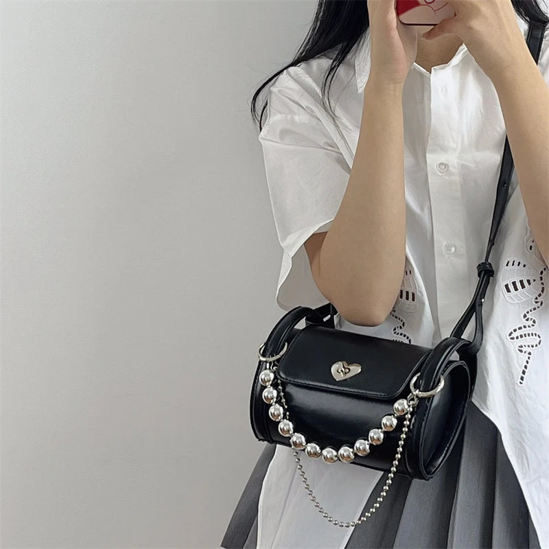 Love Lock Women's Bucket Shoulder Bag Chain Girls Underarm Bags