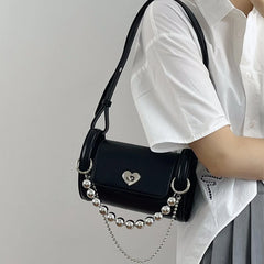 Love Lock Women's Bucket Shoulder Bag Chain Girls Underarm Bags