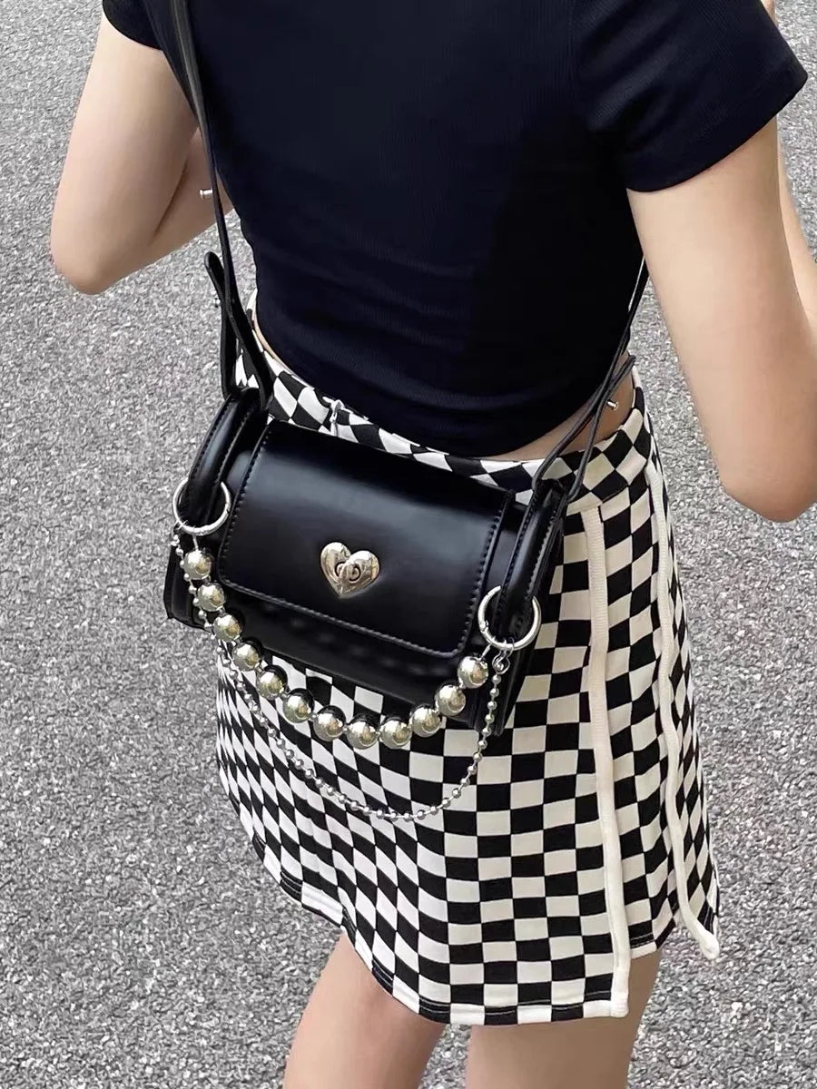Love Lock Women's Bucket Shoulder Bag Chain Girls Underarm Bags