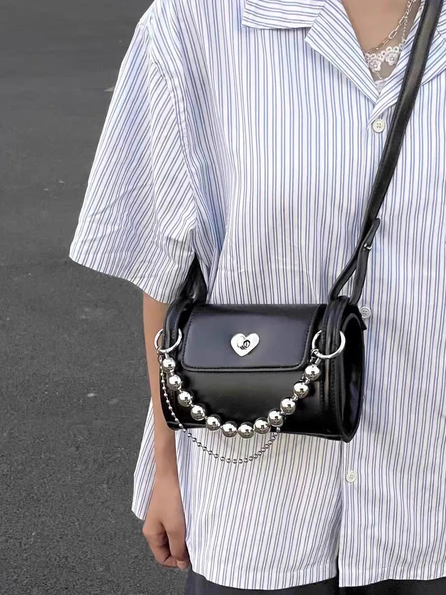 Love Lock Women's Bucket Shoulder Bag Chain Girls Underarm Bags