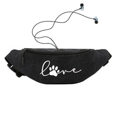 Love Paw Printed Waist Bag Fanny Pack for Dog Lovers