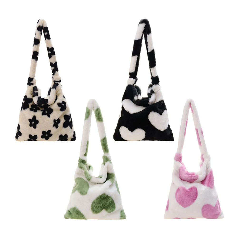 Plush Messenger Bag Shoulder Bag Women Handbag Winter Hit Tote Bags