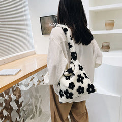 Plush Messenger Bag Shoulder Bag Women Handbag Winter Hit Tote Bags