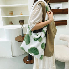 Plush Messenger Bag Shoulder Bag Women Handbag Winter Hit Tote Bags