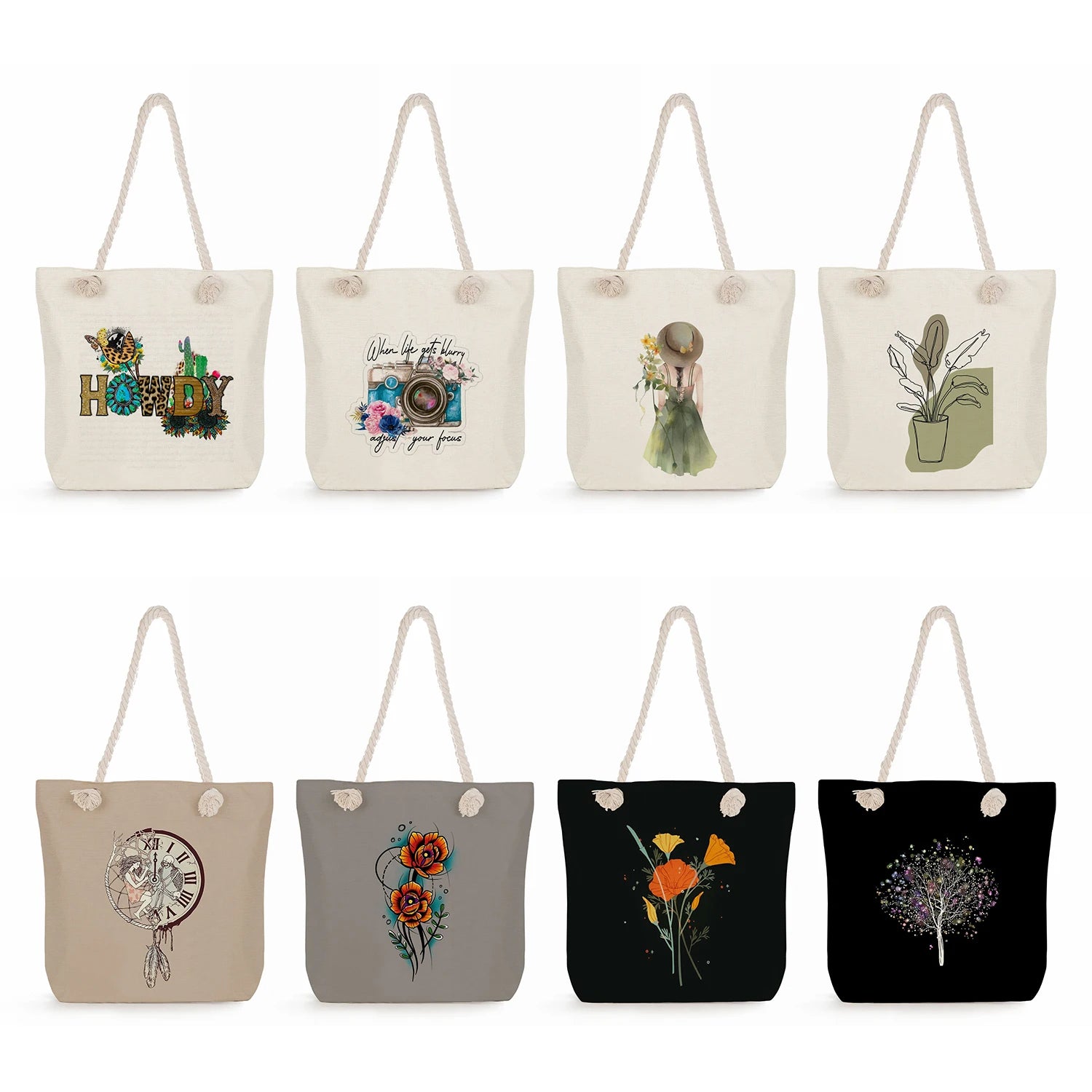 Love Valentine Printed Handbags Eco Friendly High Capacity Portable Shopping Bag