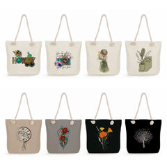 Love Valentine Printed Handbags Eco Friendly High Capacity Portable Shopping Bag