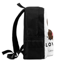 Love You Dark Teen College Student Backpack Laptop Travel Bags