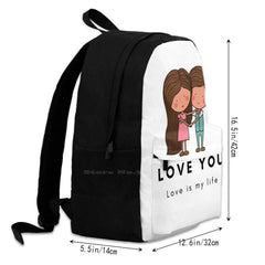 Love You Dark Teen College Student Backpack Laptop Travel Bags