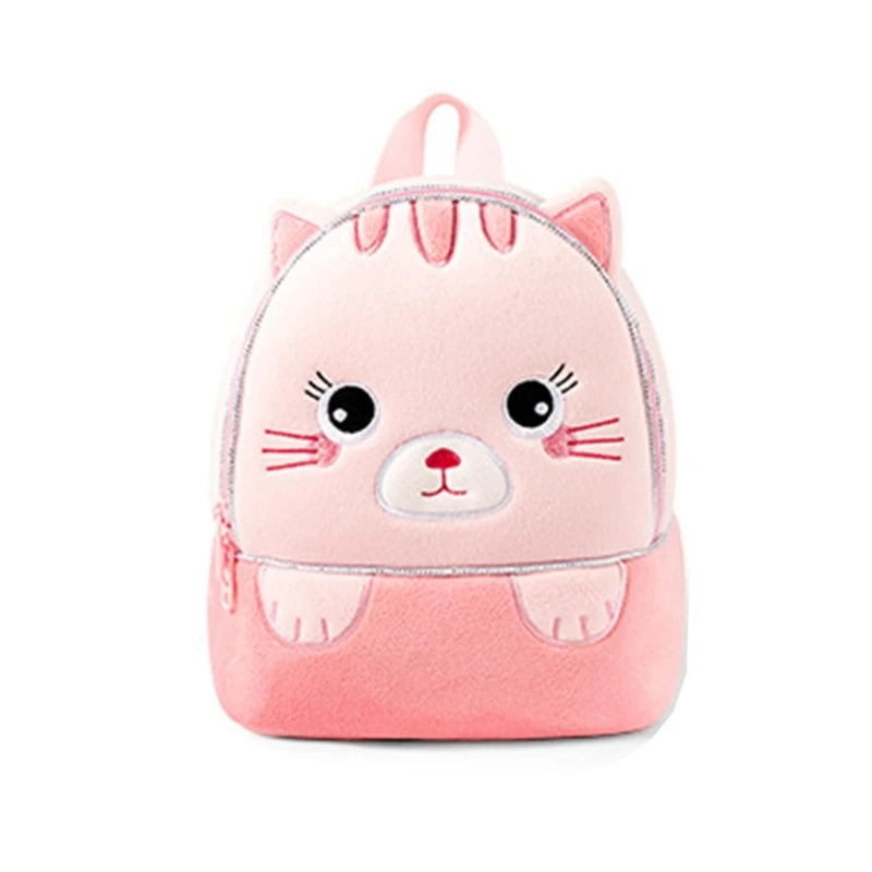 Cute 3D Animal Backpack for Baby Boy Girl Snack Storage Plush Kindergarten
