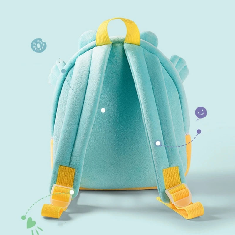 Cute 3D Animal Backpack for Baby Boy Girl Snack Storage Plush Kindergarten