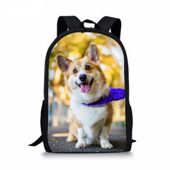 Cute Welsh Corgi Pembroke Print Orthopedic Kids Backpack