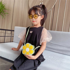 Baby Girls Flower Coin Purse Crossbody Bag PU Leather Kids Shoulder Wallet