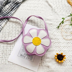 Baby Girls Flower Coin Purse Crossbody Bag PU Leather Kids Shoulder Wallet