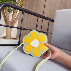 Baby Girls Flower Coin Purse Crossbody Bag PU Leather Kids Shoulder Wallet