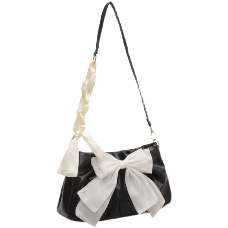 Pleated Shoulder Bag for Girls Ladies Underarm Casual Tote Purse