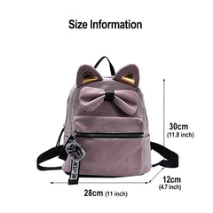 Velvet Harajuku Backpack Women Teenage Girl School Bag