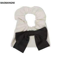 Bowknot Canvas Shoulder Bag Small Clutch Purse Handbag Girls Student Tote