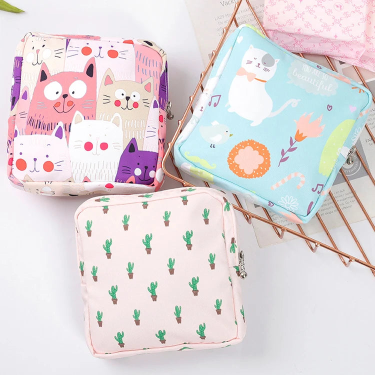 Cute Cartoon Cotton Purses For Women Girls Zippered Wallets