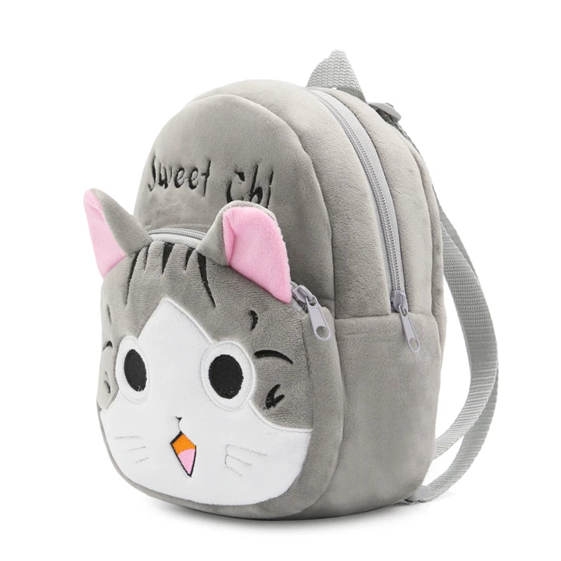 Lovely Cat Shape Backpack Plush Cartoon School Bags For Kids
