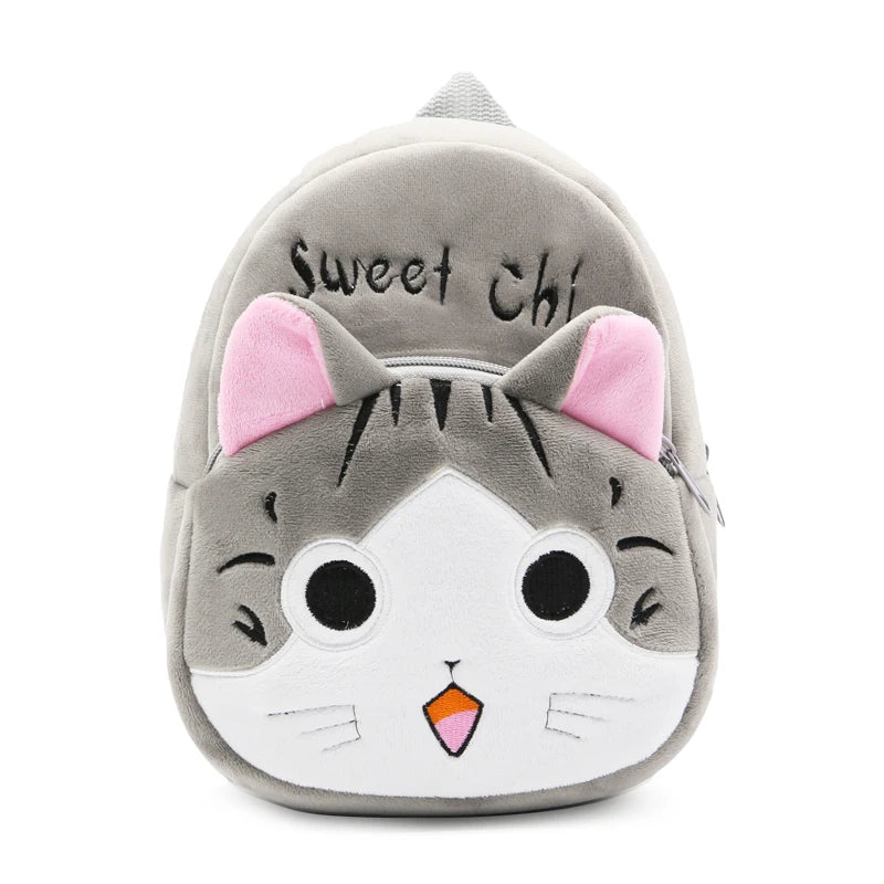 Lovely Cat Shape Backpack Plush Cartoon School Bags For Kids