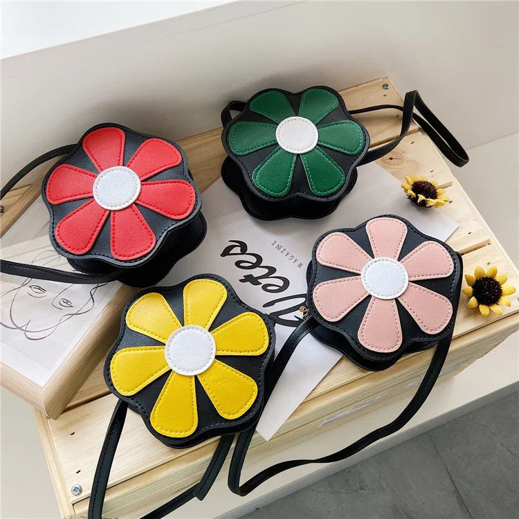 Girls Flower Coin Purse Shoulder Bag Kids Wallet Mini Crossbody