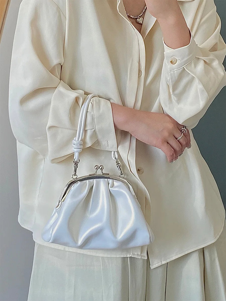 Pleated Clutch Purse Handbags for Women Chain Shoulder Bags