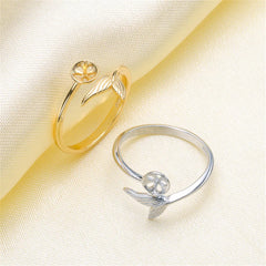 Sweet Beauty Fishtail Pearl Ring 925 Silver Adjustable Holder