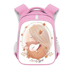 Winter Girls Backpack Cartoon Animals Teenager School Bag Pink Bookbag Gift