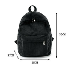 Corduroy Travel School Backpack Book Bags For Teenager Girls
