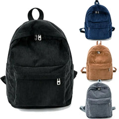 Corduroy Travel School Backpack Book Bags For Teenager Girls