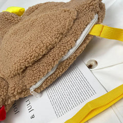 Cute Plush Hen Shoulder Bag Zipper Crossbody Messenger Bag