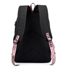 USB Charging Backpack for Teenage Girls College School Bag