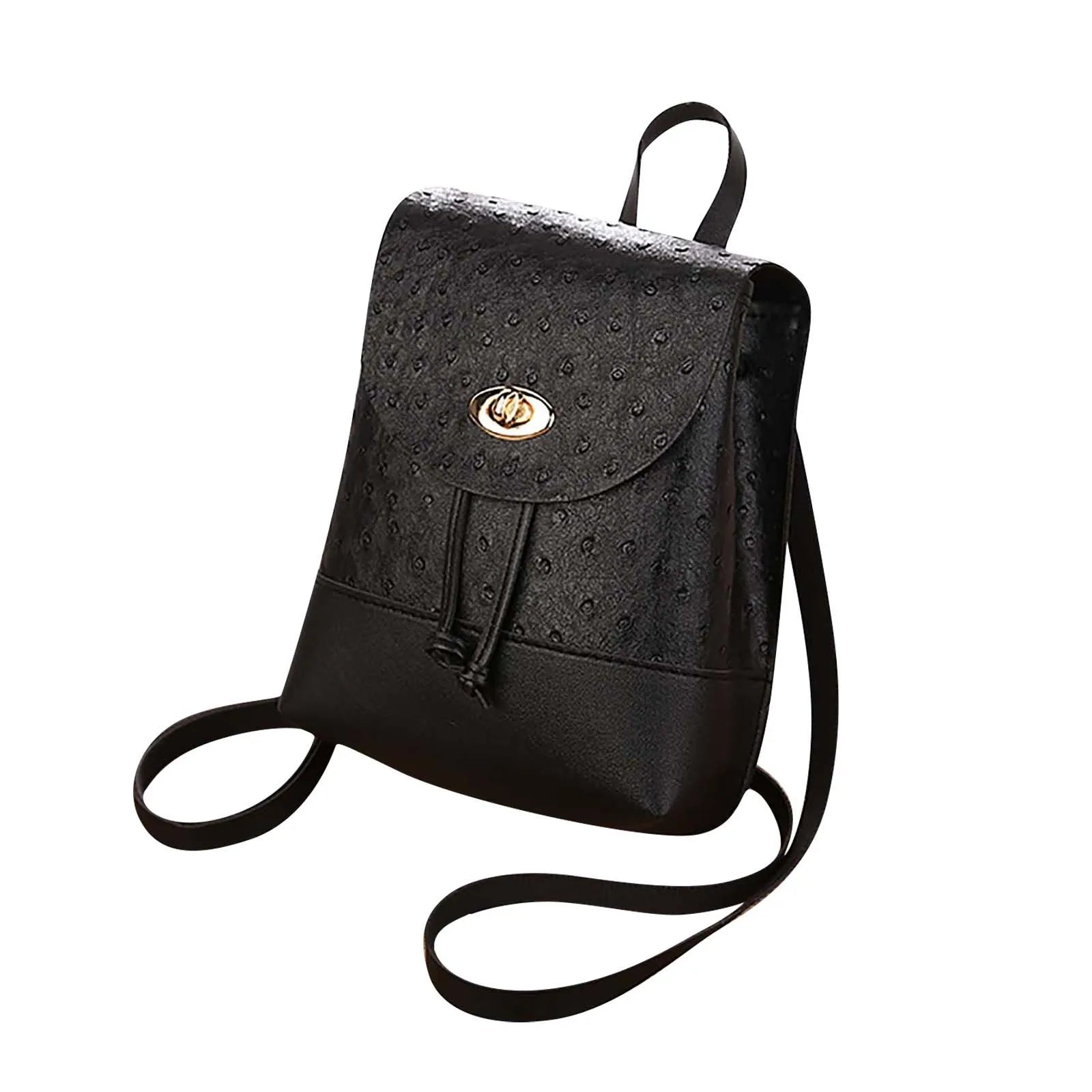 Convertible Anti-theft Small Backpack with Flap Drawstring