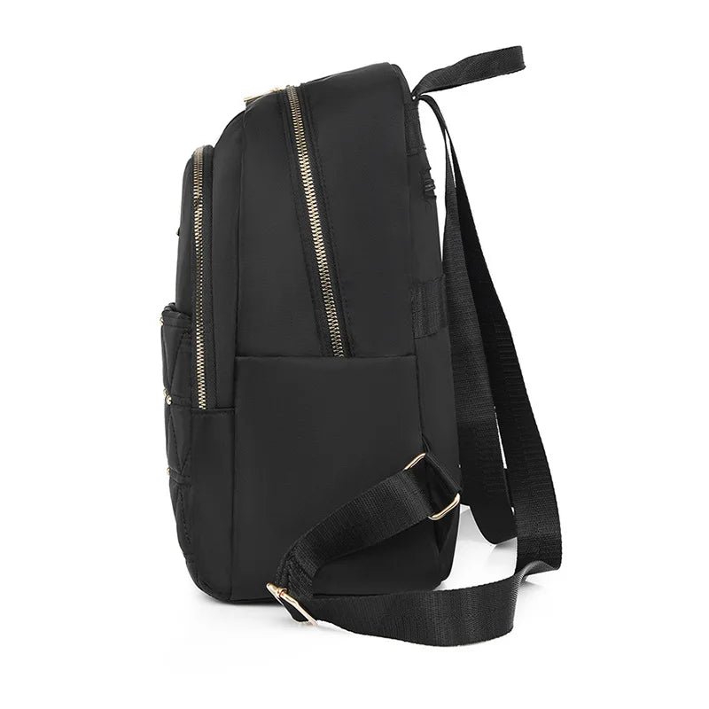 Lozenge Oxford Backpack For Women Waterproof Teenager Large School Bag