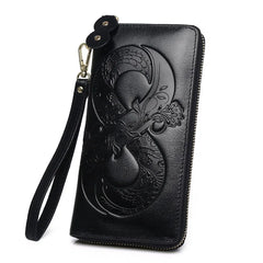 Lucky Leather Wallet Women Long Real Cowhide Purses Female Clutch Bag