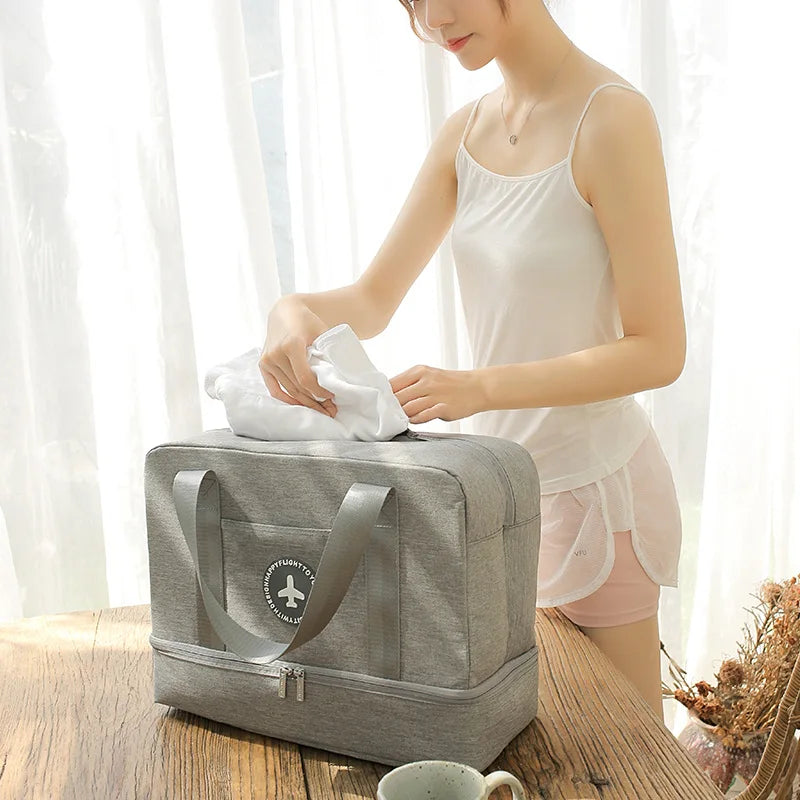 Travel Duffle Bag with Wet Dry Separation Storage Organizer