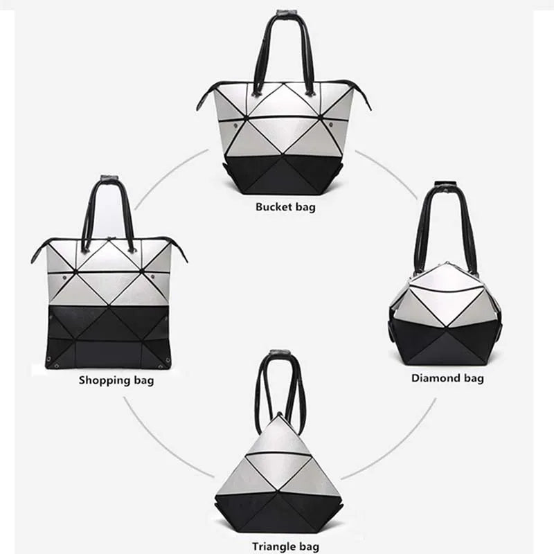 Geometric Handbag Matte Folding Tote Bags for Women