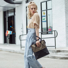 Geometric Handbag Matte Folding Tote Bags for Women