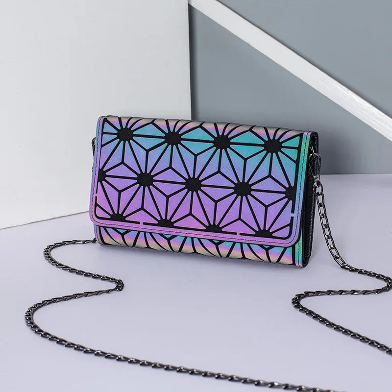 Geometric Evening Clutch Bag Chain Crossbody Shoulder Bag Handbag