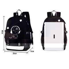 Luminous Music Boy Laptop USB Backpack Men Bag Casual Anti-theft Backpacks
